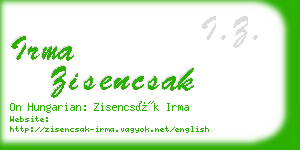 irma zisencsak business card